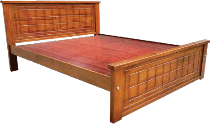 Line Check Wooden Cot